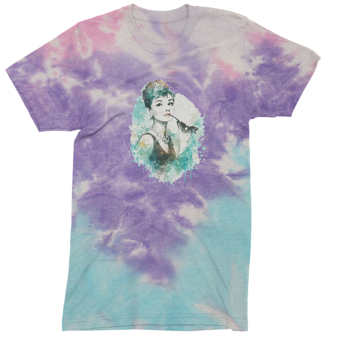 Mrs. Herpburn Iconic Watercolors Mens T-shirt Tie-Dye Cotton Candy