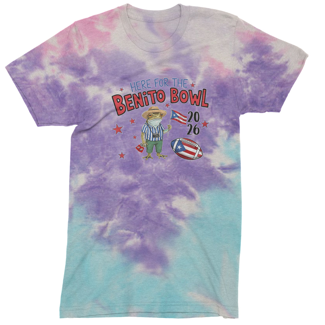 Frog Here for the Benito Bowl Football Mens T-shirt Tie-Dye Cotton Candy