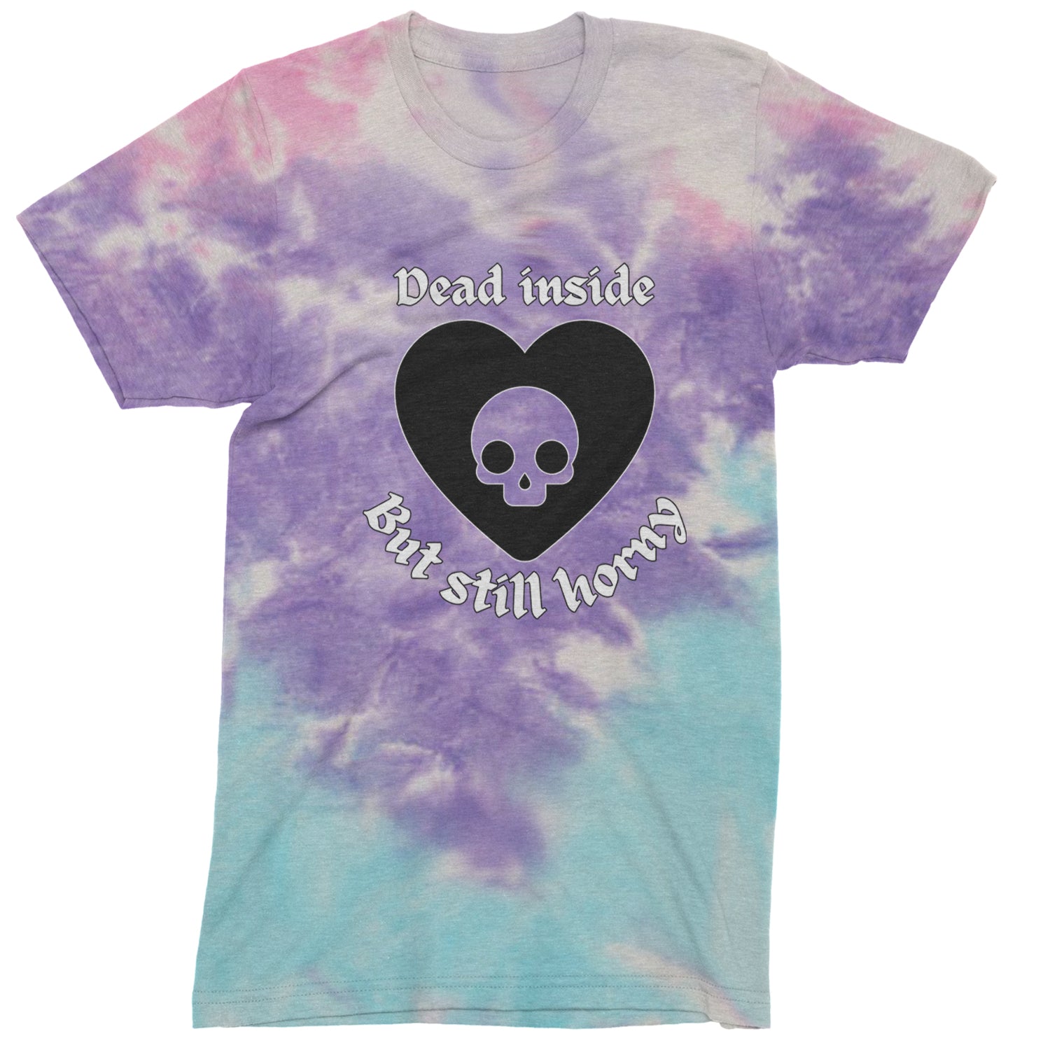 Dead Inside But Still Horny Skull Romantasy Youth-Sized Hoodie Tie-Dye Cotton Candy