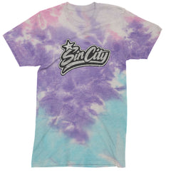 Sin City Vegas Retro Vintage Mens T-shirt Tie-Dye Cotton Candy