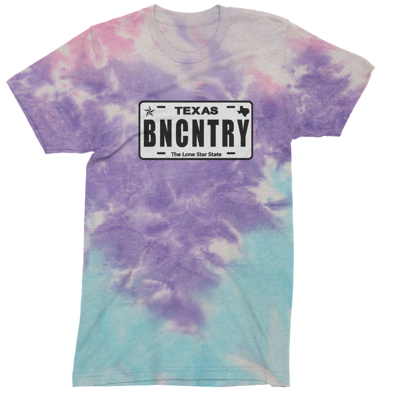 Texas License Plate BNCNTRY Youth-Sized Hoodie Tie-Dye Cotton Candy