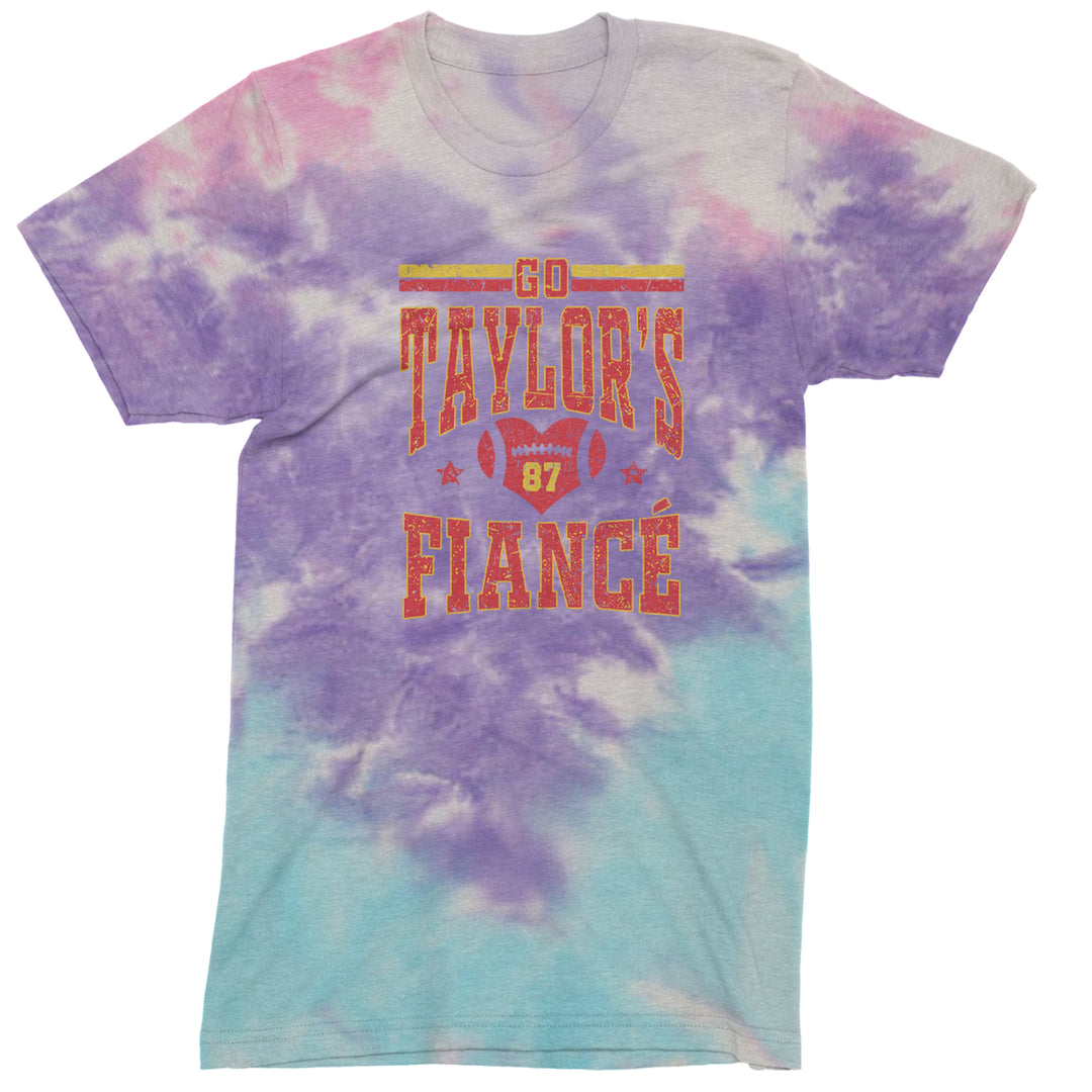 Go Taylor's Fiancé Engagement Game Day Mens T-shirt Tie-Dye Cotton Candy
