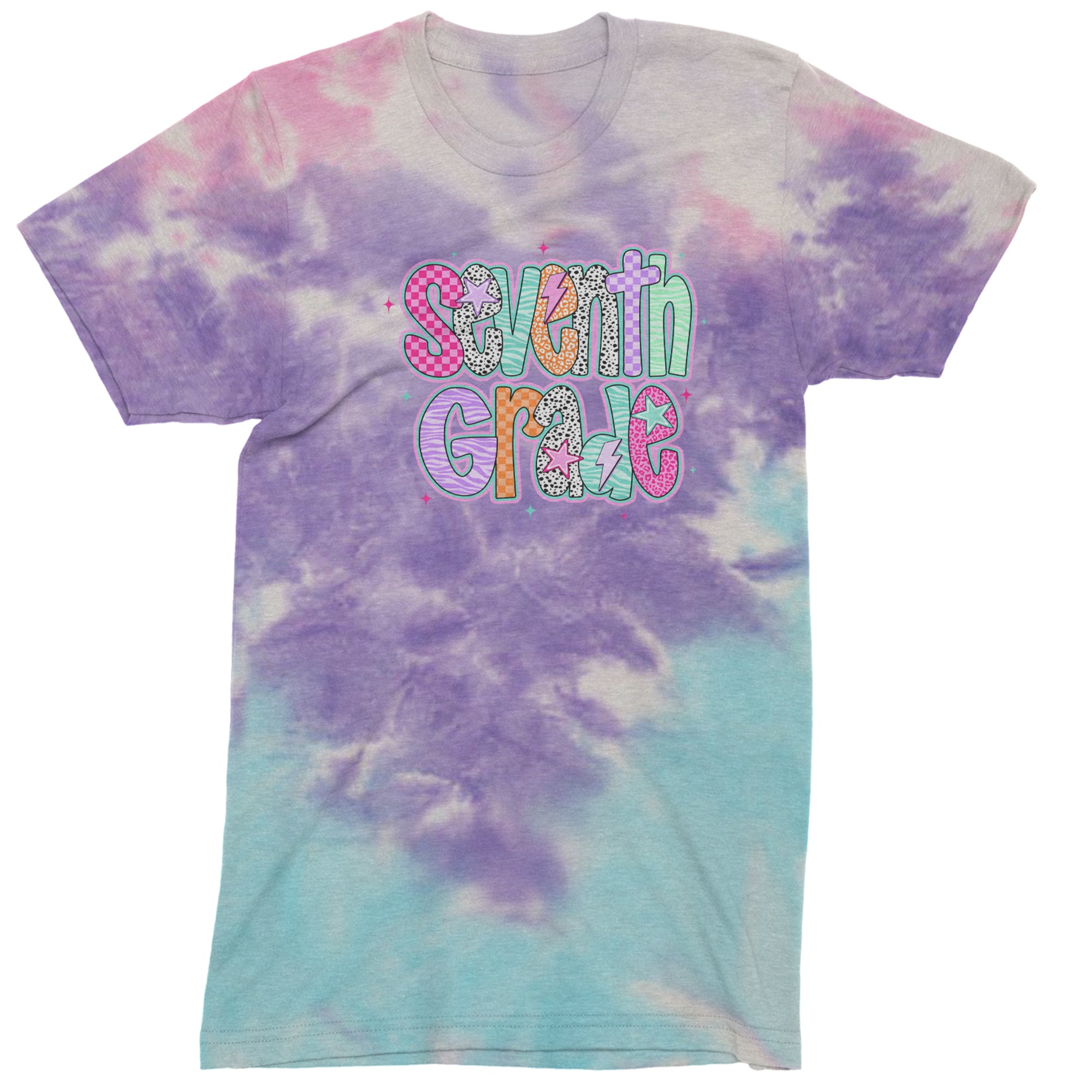 Seventh Grade Swagger Colorful Back to School Men's T-shirt Tie-Dye Cotton Candy