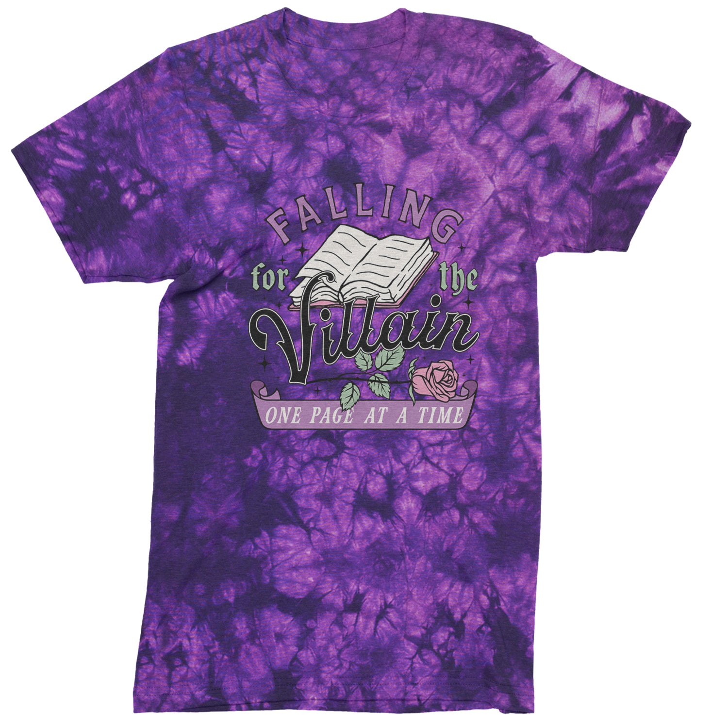 Falling For The Villain One Page At A Time  Mens T-shirt Tie-Dye Crystal Purple