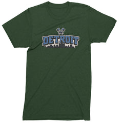 Detroit Motor City Retro Piston Mens T-shirt Forest Green