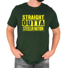 Straight Outta Steeler Nation Football  Mens T-shirt Forest Green