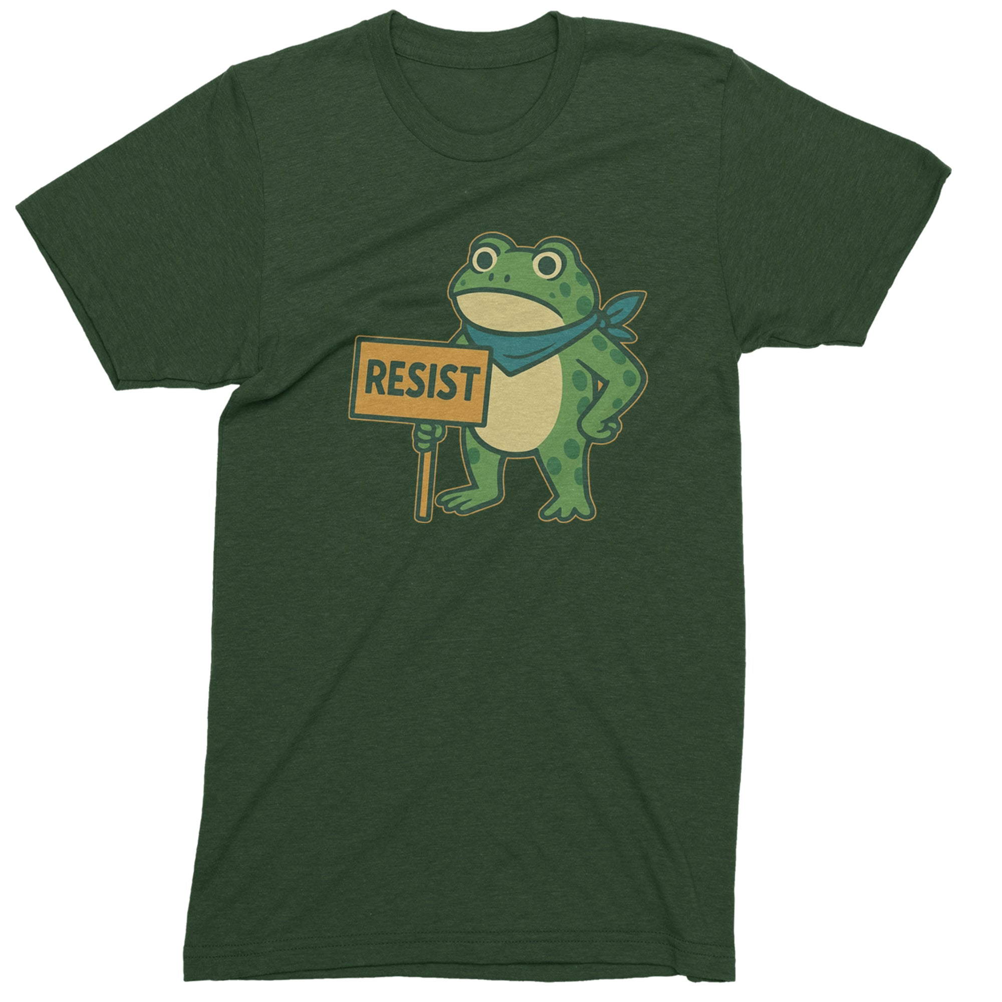 Sign Resist Meme Frog Protest Mens T-shirt Forest Green