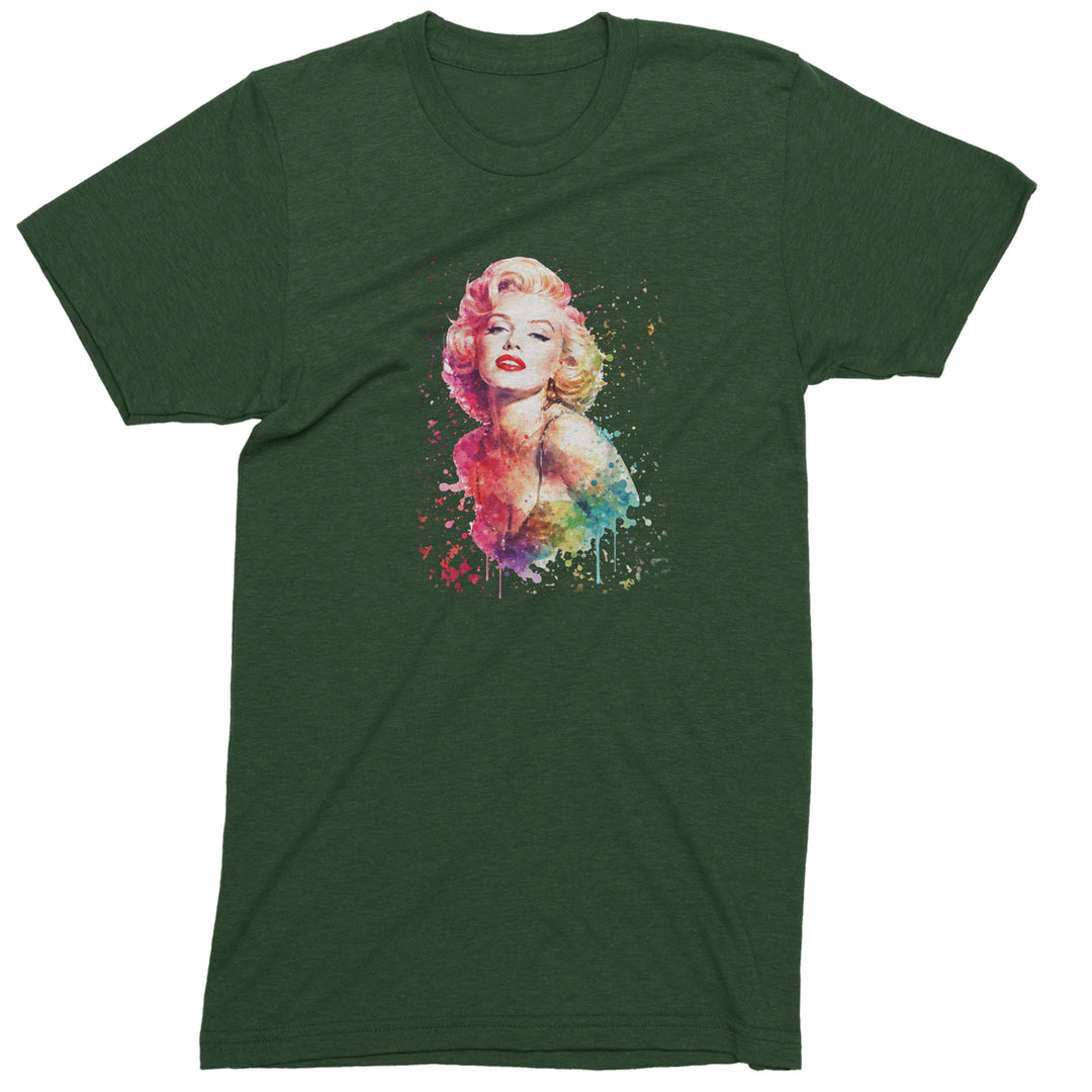 Mrs. Monroe Watercolors Bombshell Mens T-shirt Forest Green