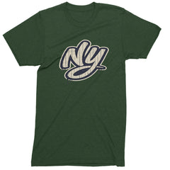 NYC New York City Grunge Street Mens T-shirt Forest Green