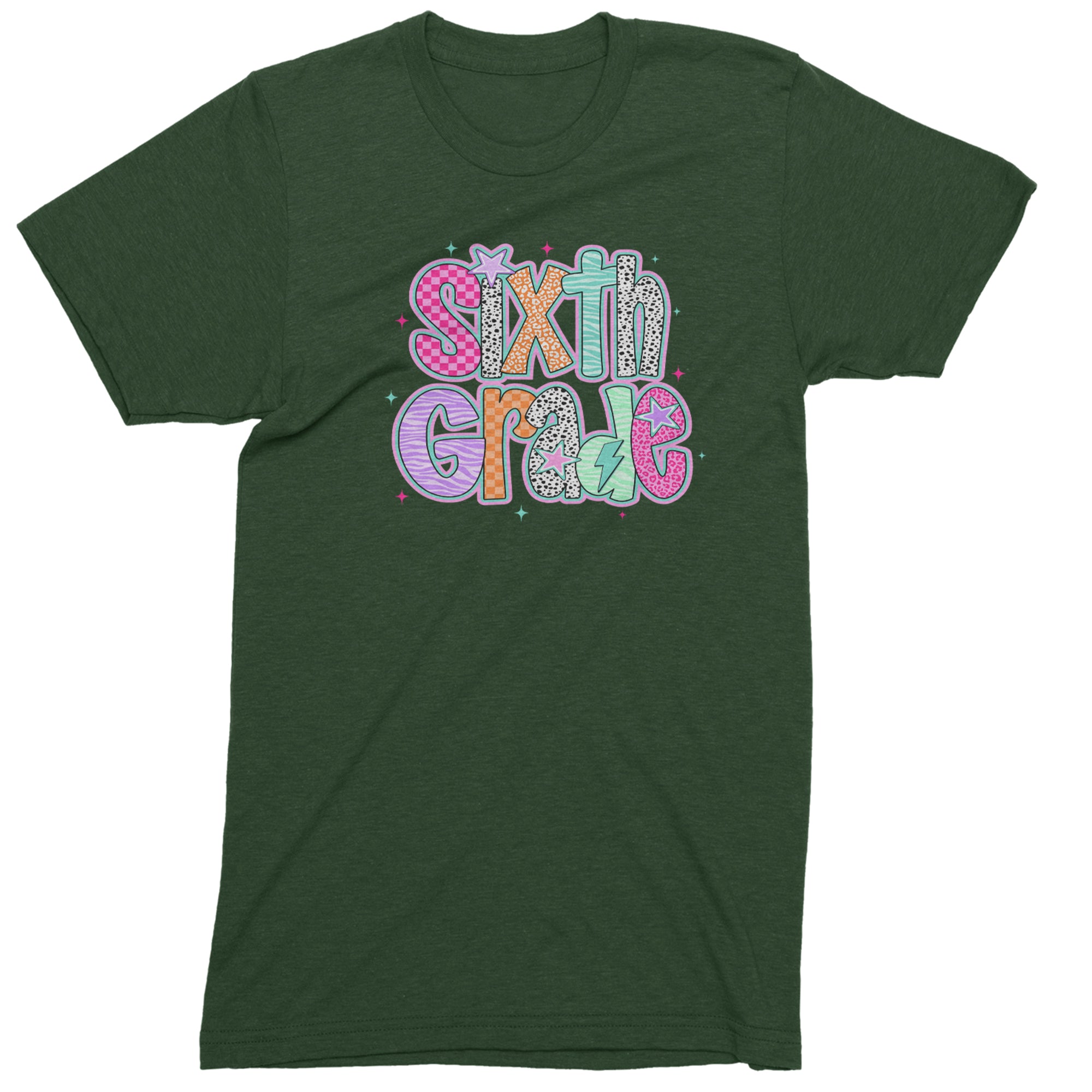 Sixth Grade Colorful Back to School Men's T-shirt Forest Green