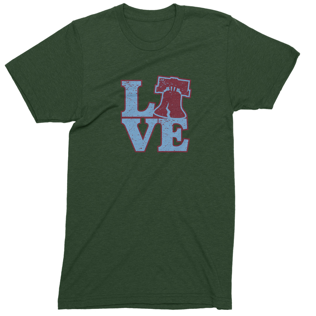 Love Philly Liberty Bell Mens T-shirt Forest Green