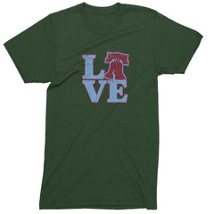 Love Philly Liberty Bell Mens T-shirt Forest Green