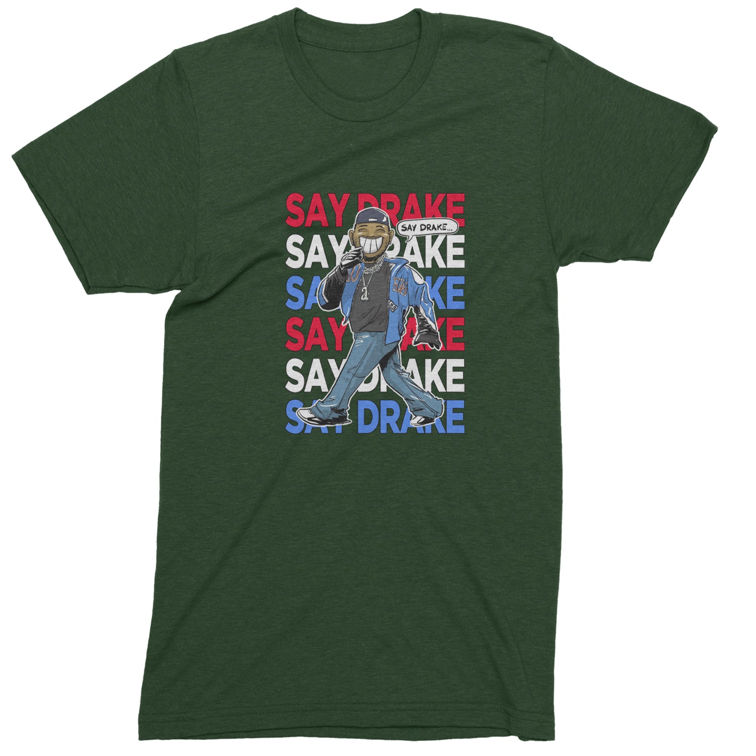 Say Drake Smiling Meme Mustard Men's T-shirt Forest Green