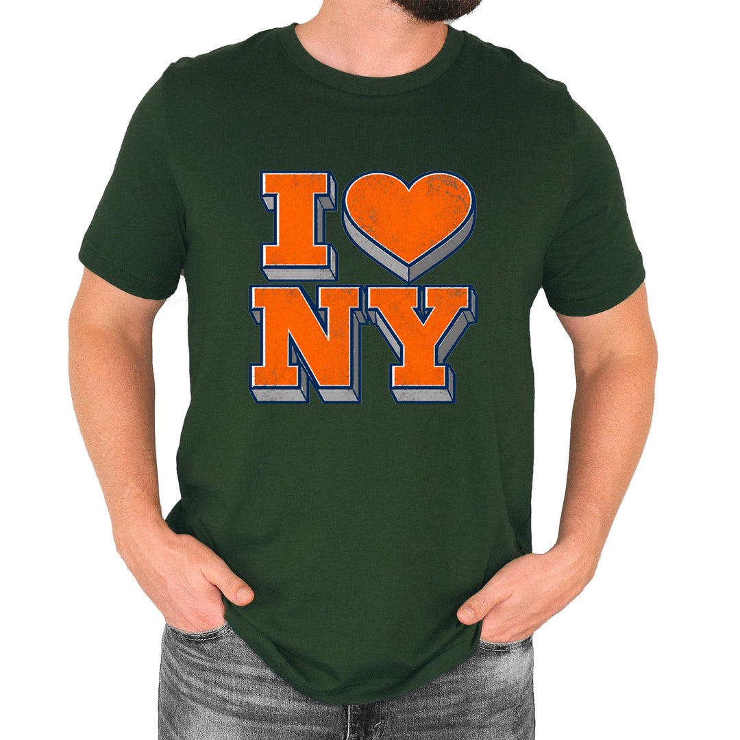 New York City Pride Heart Mens T-shirt Forest Green