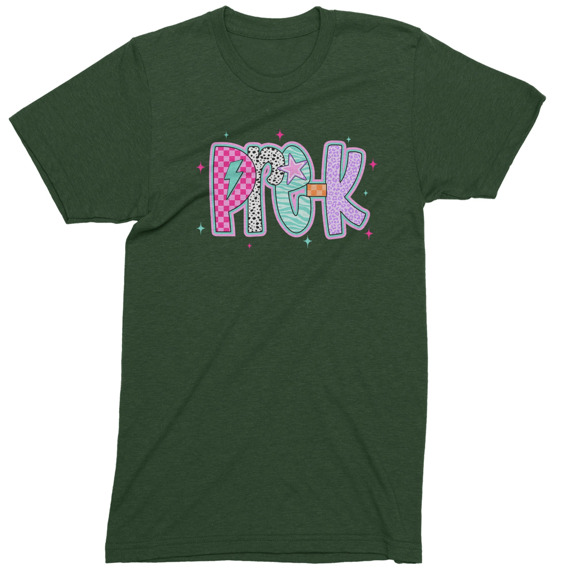 Pre-K Party Time Colorful Back to School Men's T-shirt Forest Green