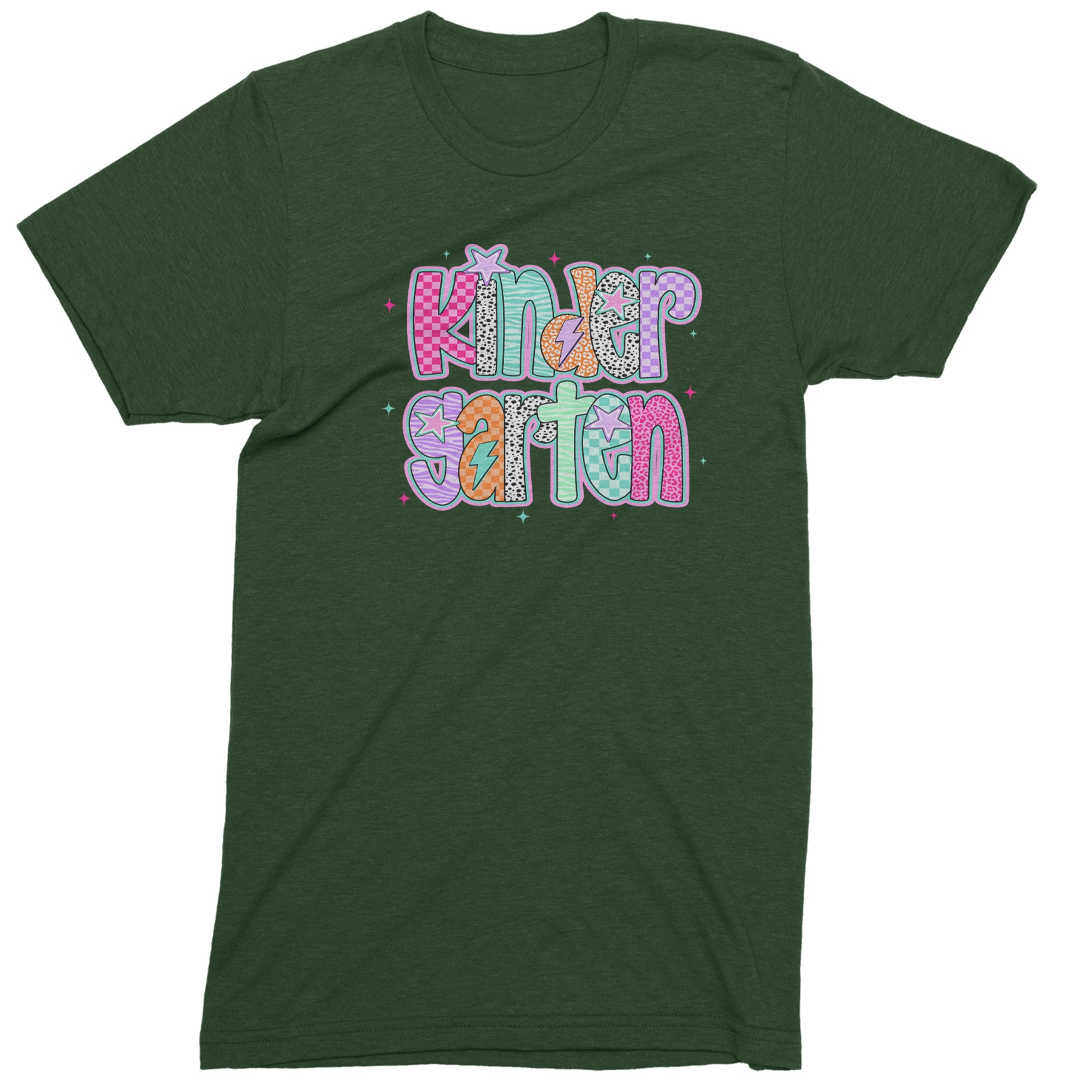 Kindergarten Cutie Colorful Back to School Men's T-shirt Forest Green