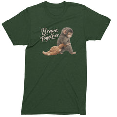 Punch Brave Together Stuffed Animal Mens T-shirt Forest Green
