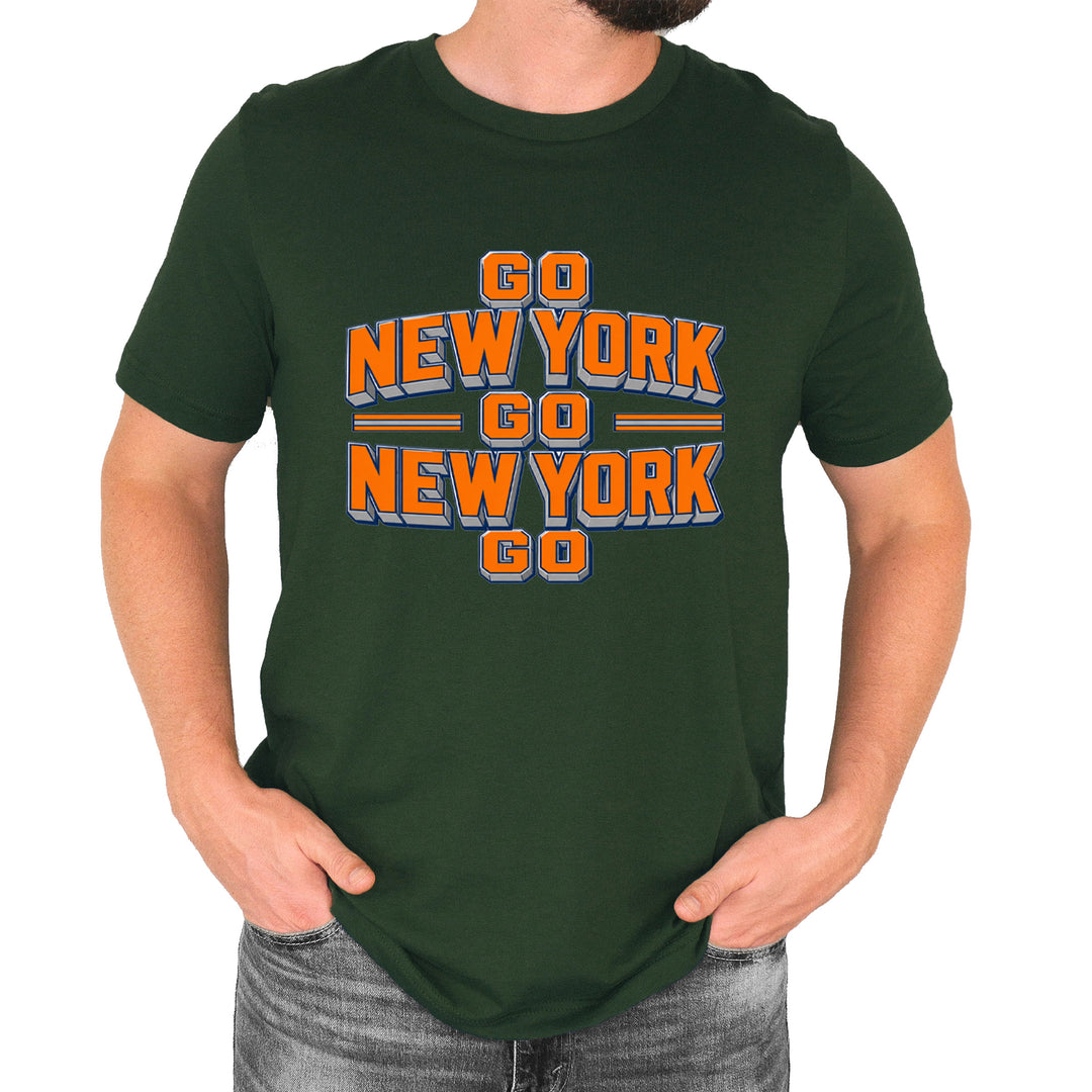 Go New York Go Basketball Mens T-shirt Forest Green