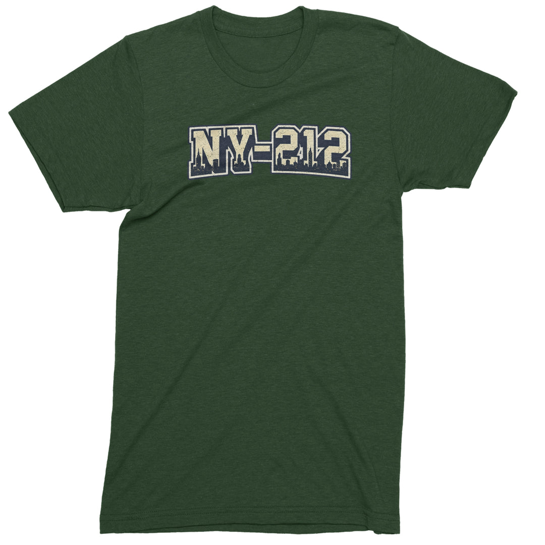 New York City 212 Area Code Skyline  Mens T-shirt Forest Green