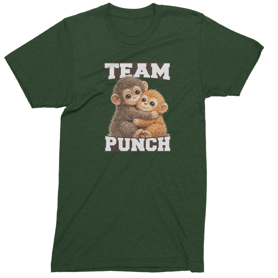 Team Punch Panchi-kun Monkey Mens T-shirt Forest Green