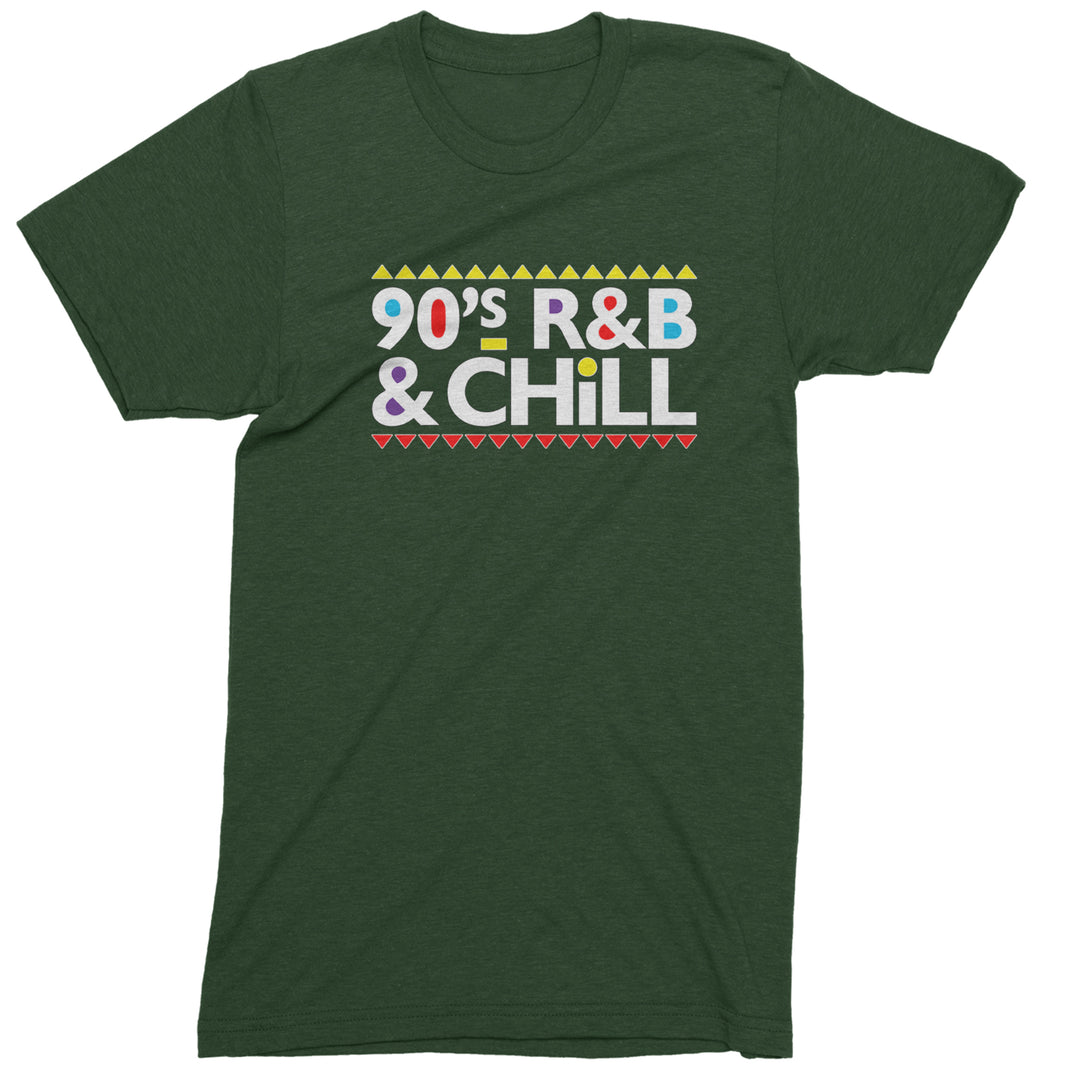 90s R&amp;B and Chill Retro Throwback Mens T-shirt Forest Green