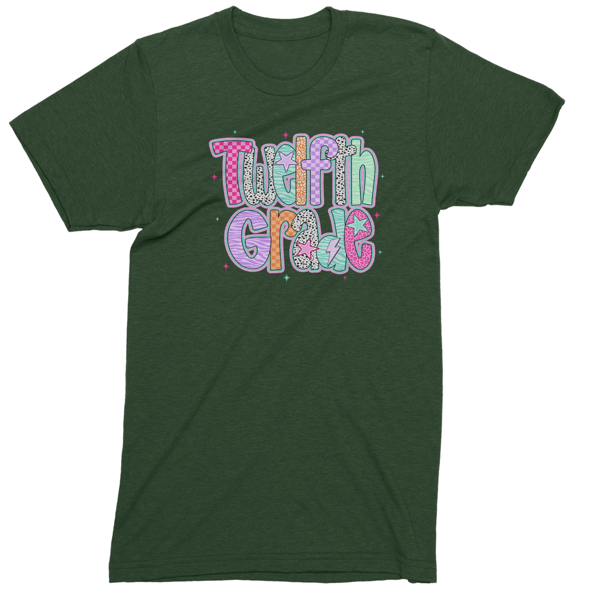 Senior Year Colorful Back to School Men's T-shirt Forest Green