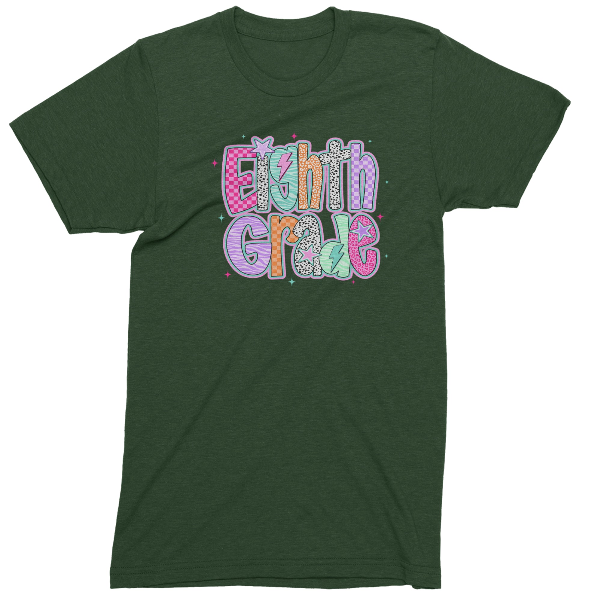 Eighth Grade Energy Colorful Back to School Men's T-shirt Forest Green