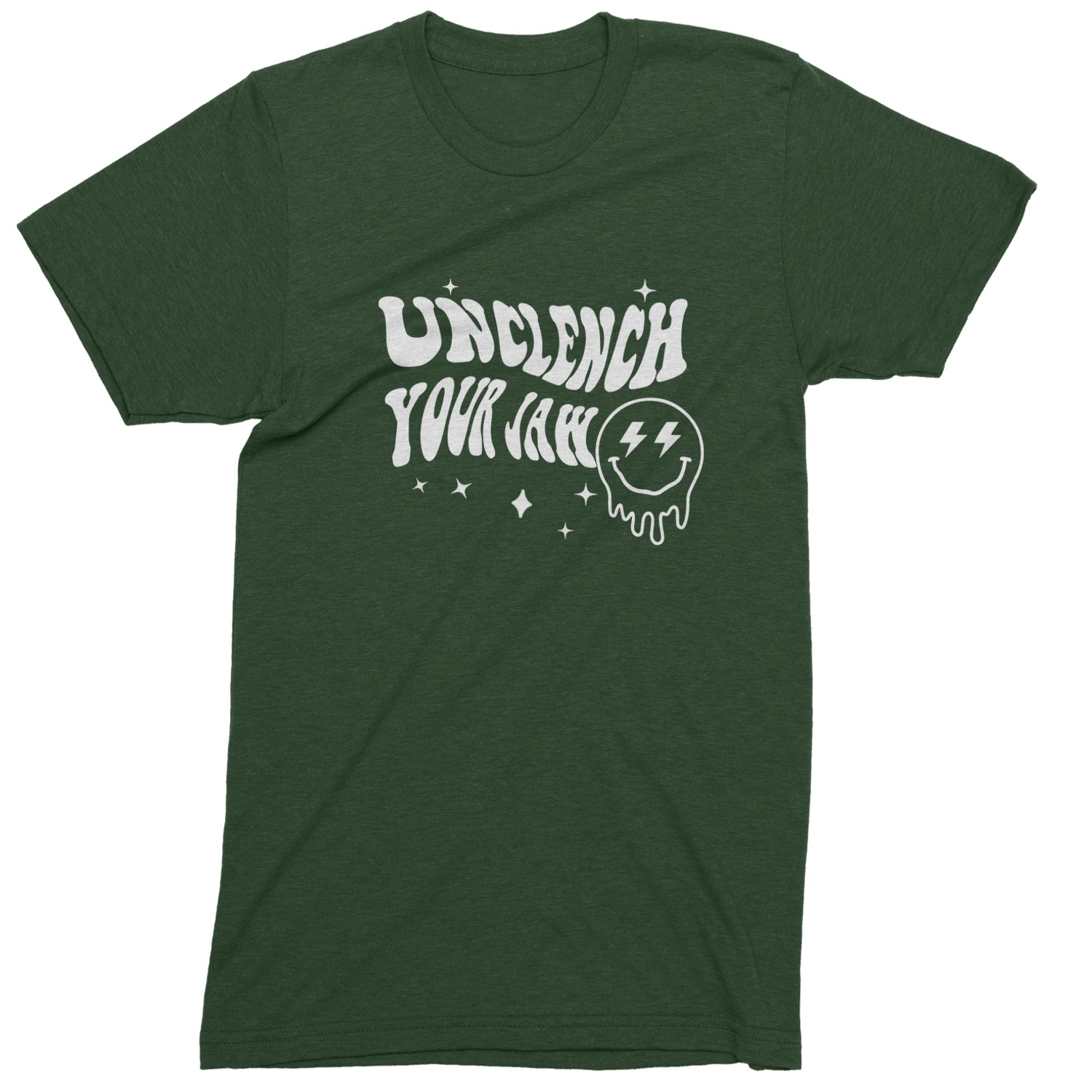 Unclench Your Jaw Festival Rave EDM Mens T-shirt Forest Green