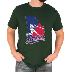 Atlanta Georgia Batter Up Mens T-shirt Forest Green