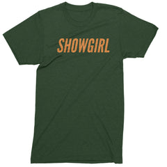 Showgirl Orange Glitter Mens T-shirt Forest Green