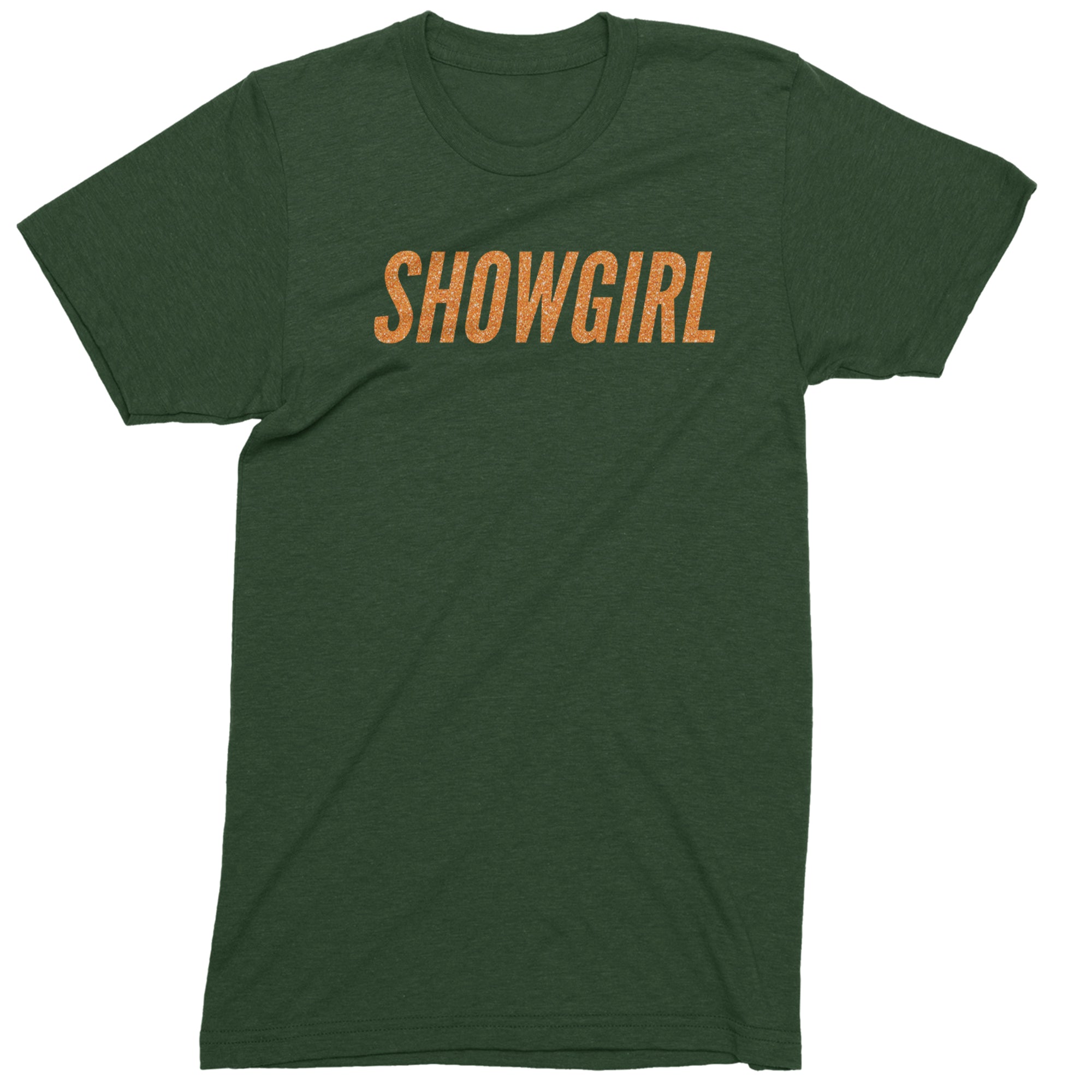 Showgirl Orange Glitter Mens T-shirt Forest Green