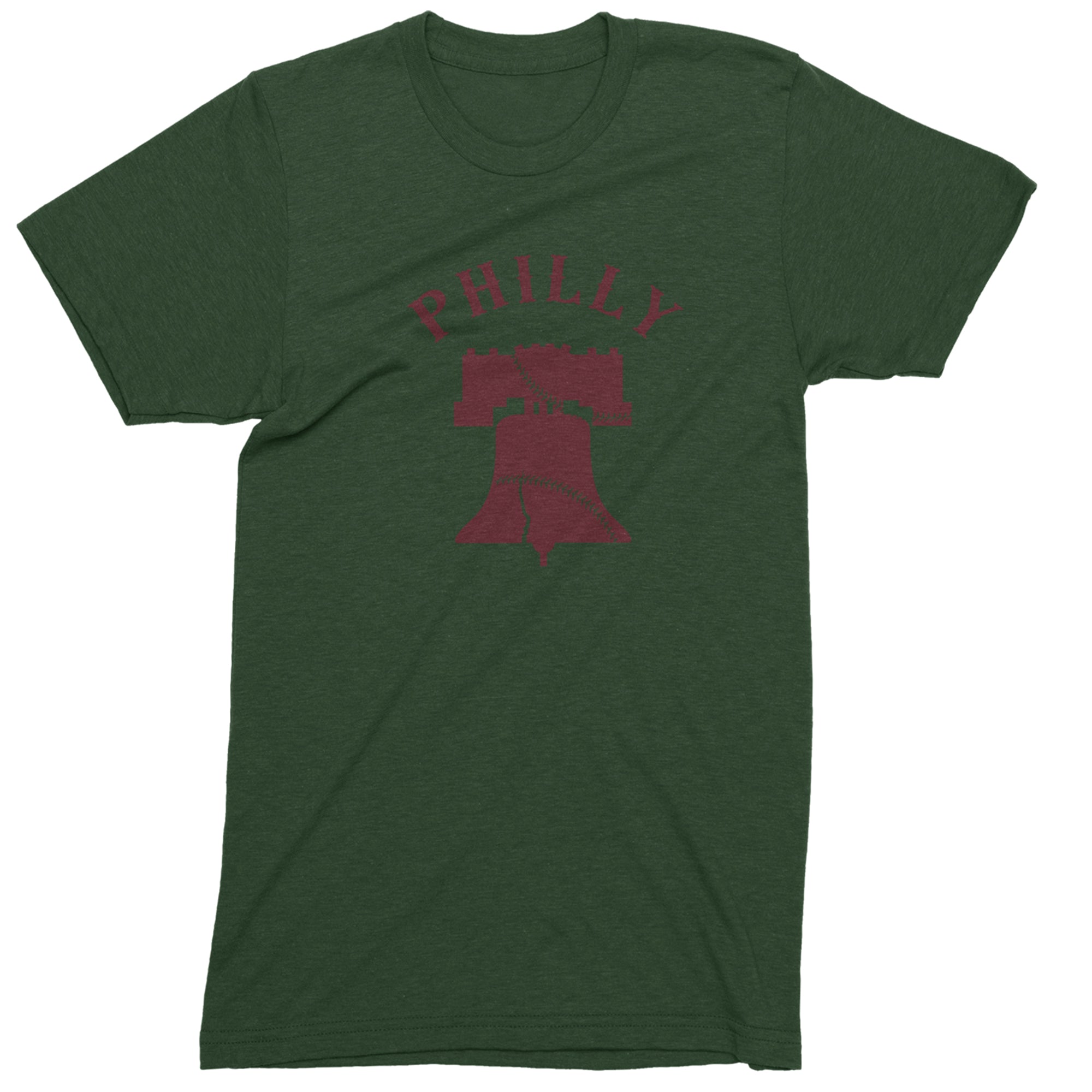 Philly Cracked Liberty Bell Men's T-shirt Forest Green
