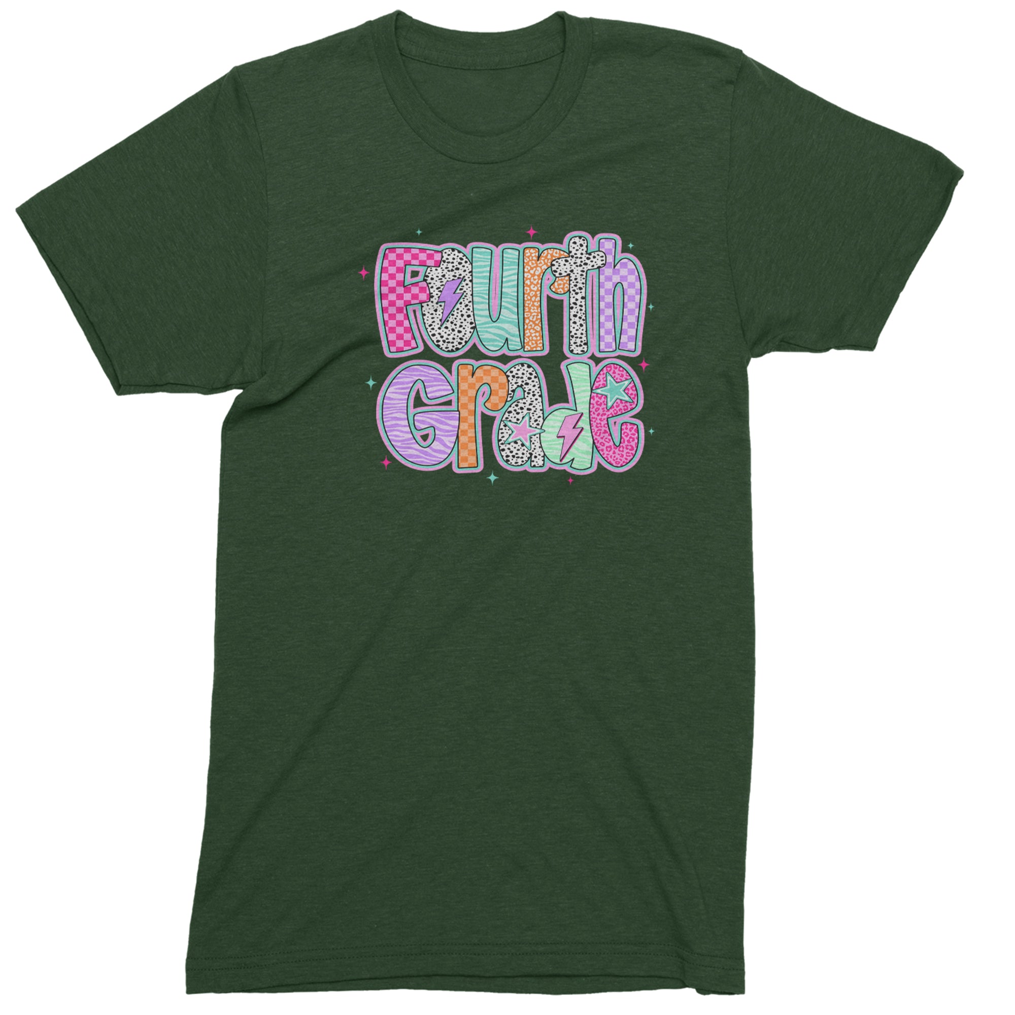 Fourth Grade Fierce Colorful Back to School Men's T-shirt Forest Green