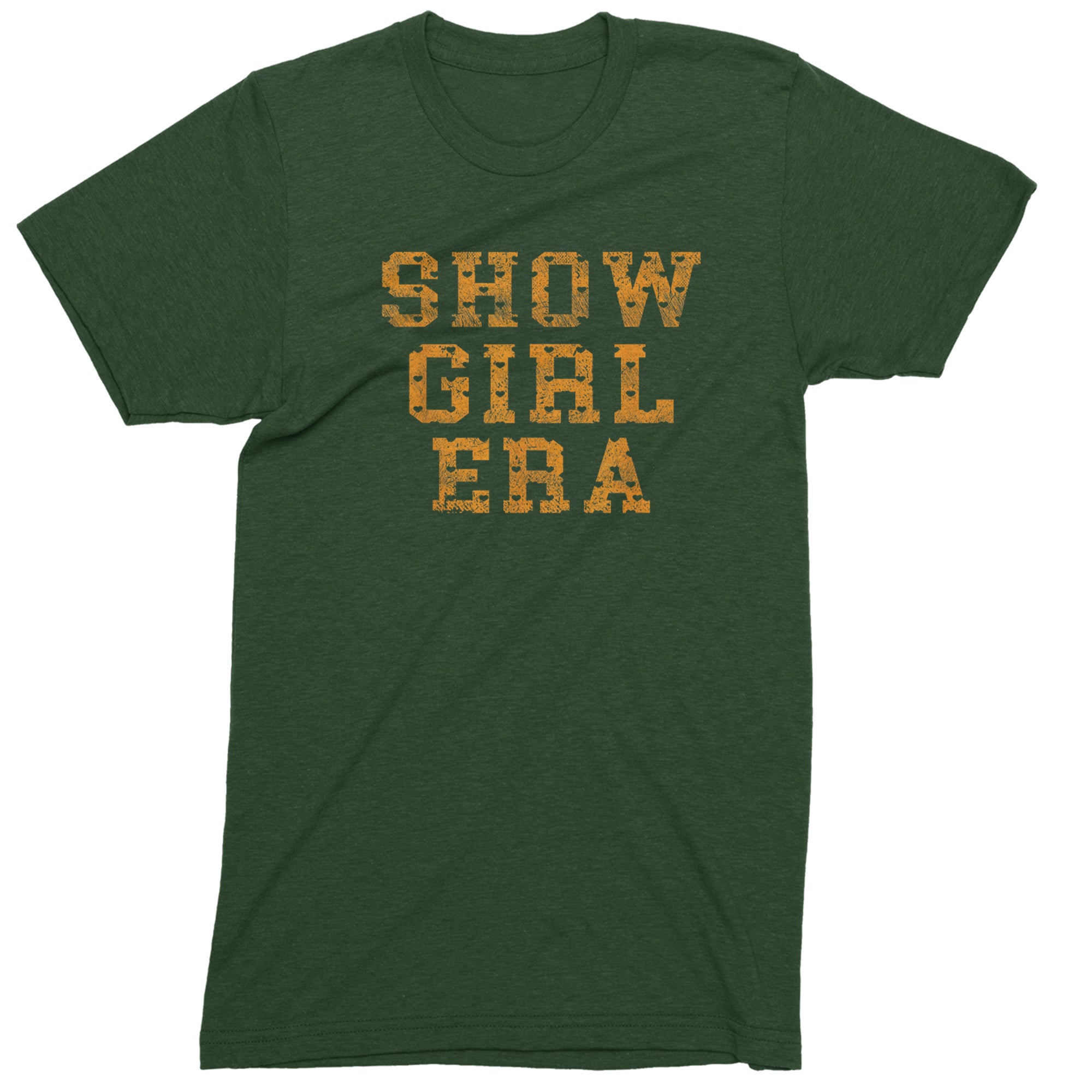 Vintage Showgirl Era Heart Mens T-shirt Forest Green