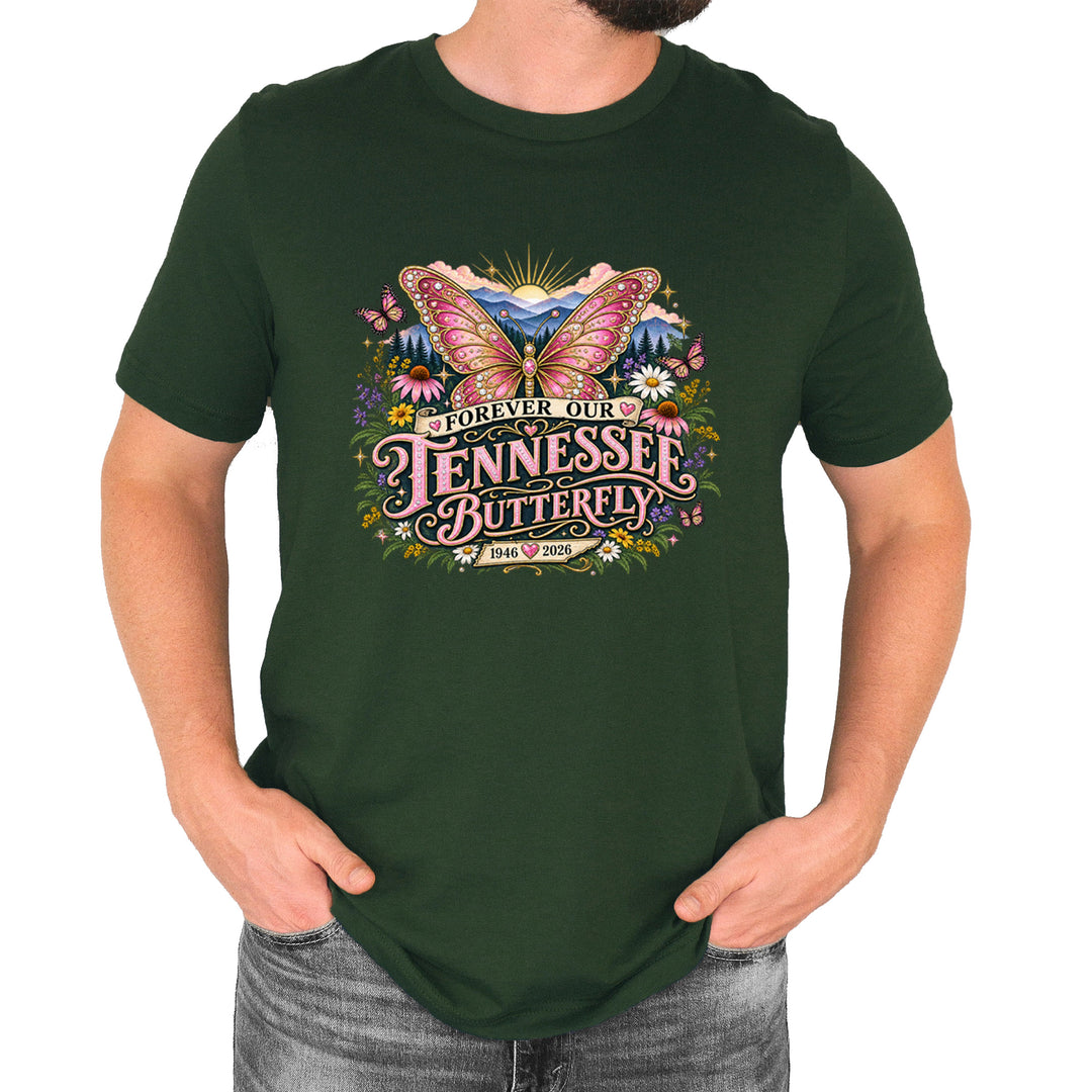 Forever Our Tennessee Butterfly Dolly Mens T-shirt Forest Green