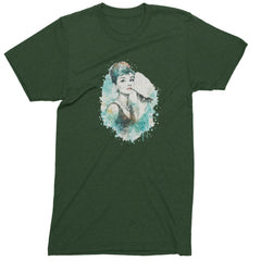 Mrs. Herpburn Iconic Watercolors Mens T-shirt Forest Green
