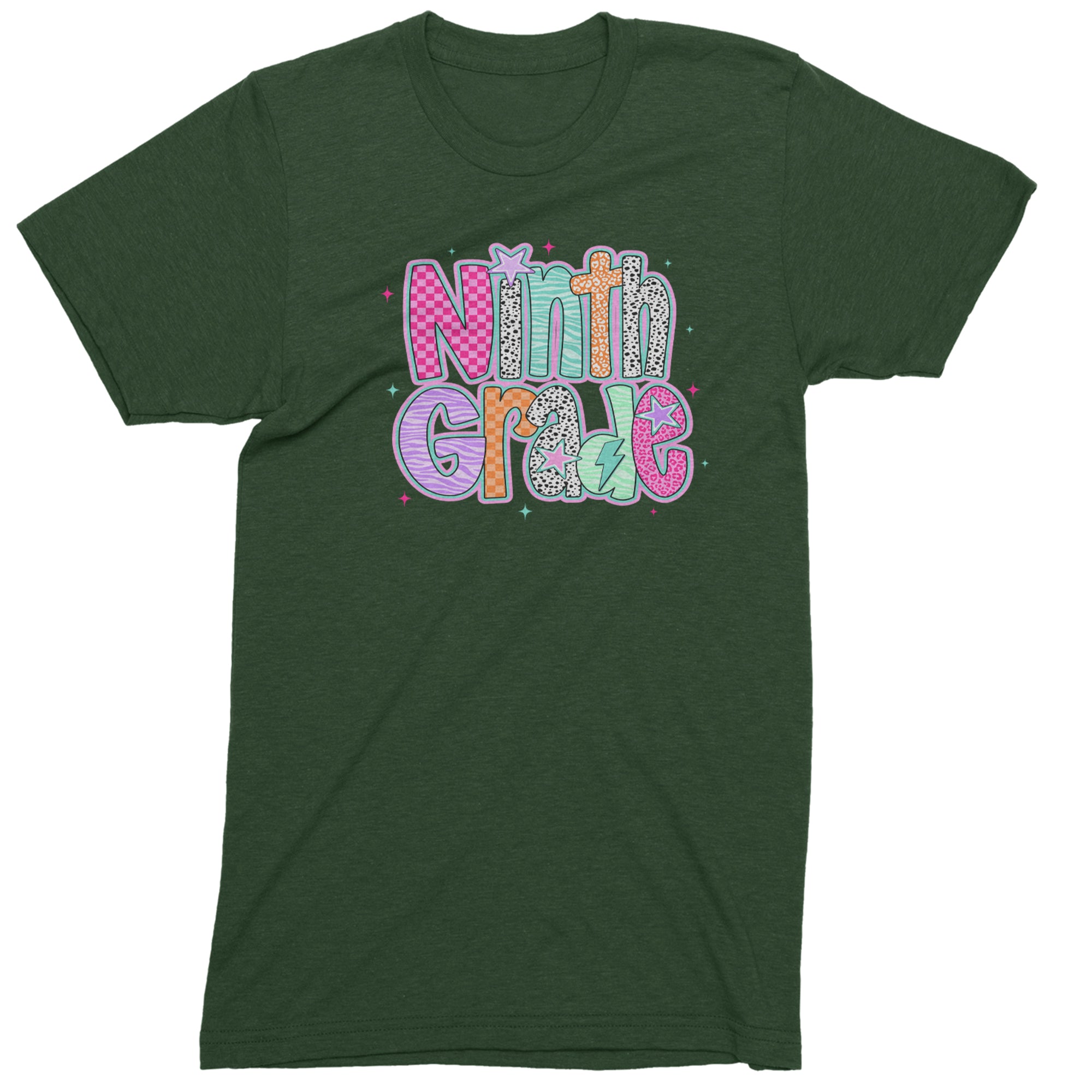 Ninth Grade Freshman Vibes Colorful Back to School Men's T-shirt Forest Green