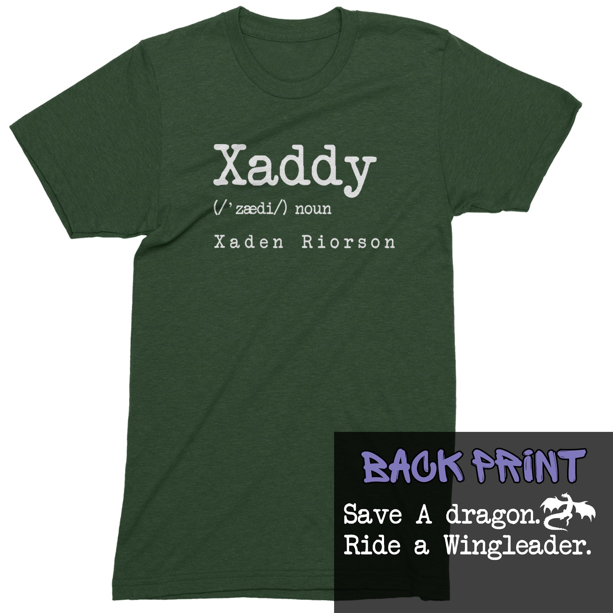 Xaddy Save A Dragon Ride A Wingleader Mens T-shirt Forest Green