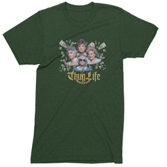 Golden Chain Thug Life Girls Mens T-shirt Forest Green