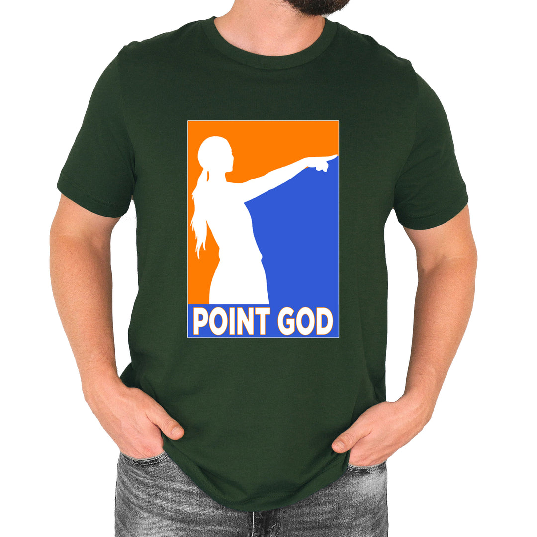 Point God Cunningham Basketball Pointing Meme  Mens T-shirt Forest Green