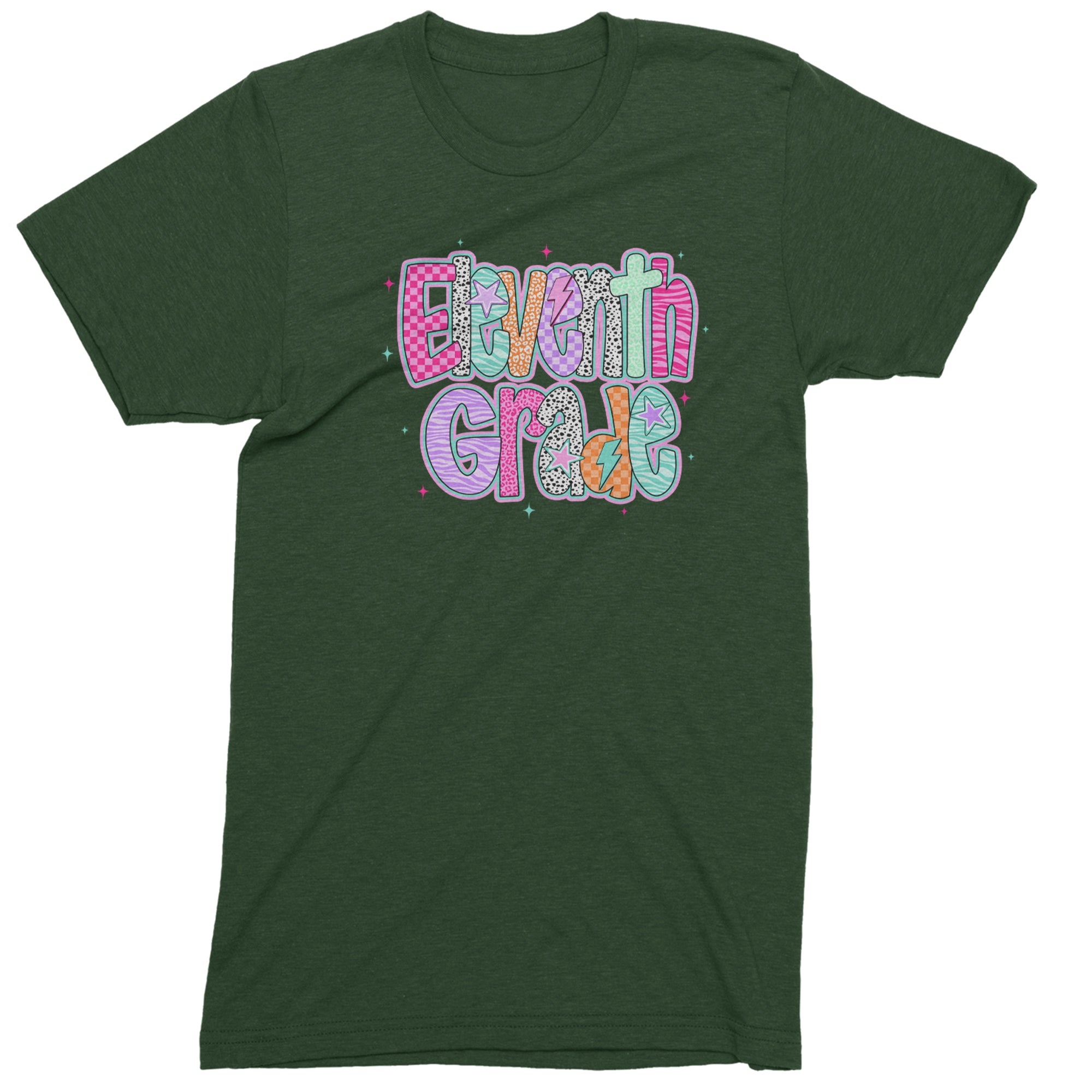 Eleventh Grade Extra Colorful Back to School Men's T-shirt Forest Green