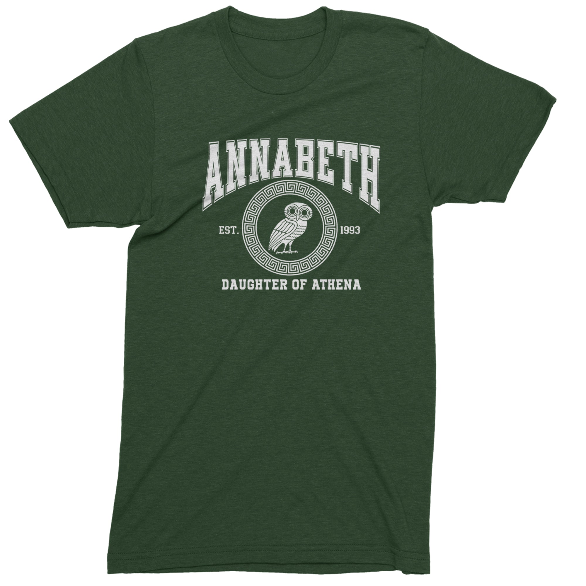 Annabeth Daughter of Athena Owl Wisdom Mens T-shirt Forest Green