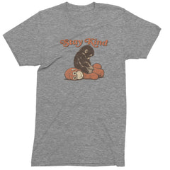 Punch Stay Kind Macaque Mens T-shirt Heather Grey
