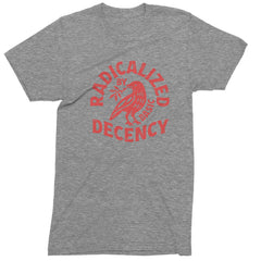 Radicalized by Basic Decency Dove Protest Statement Mens T-shirt Heather Grey
