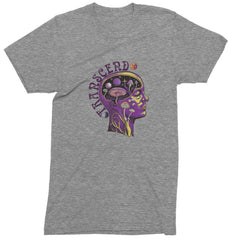 Psychedelic Cosmic Mushroom Head Men's T-shirt Heather Grey