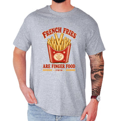 French Fries Are Finger Food IYKYK Mens T-shirt Heather Grey