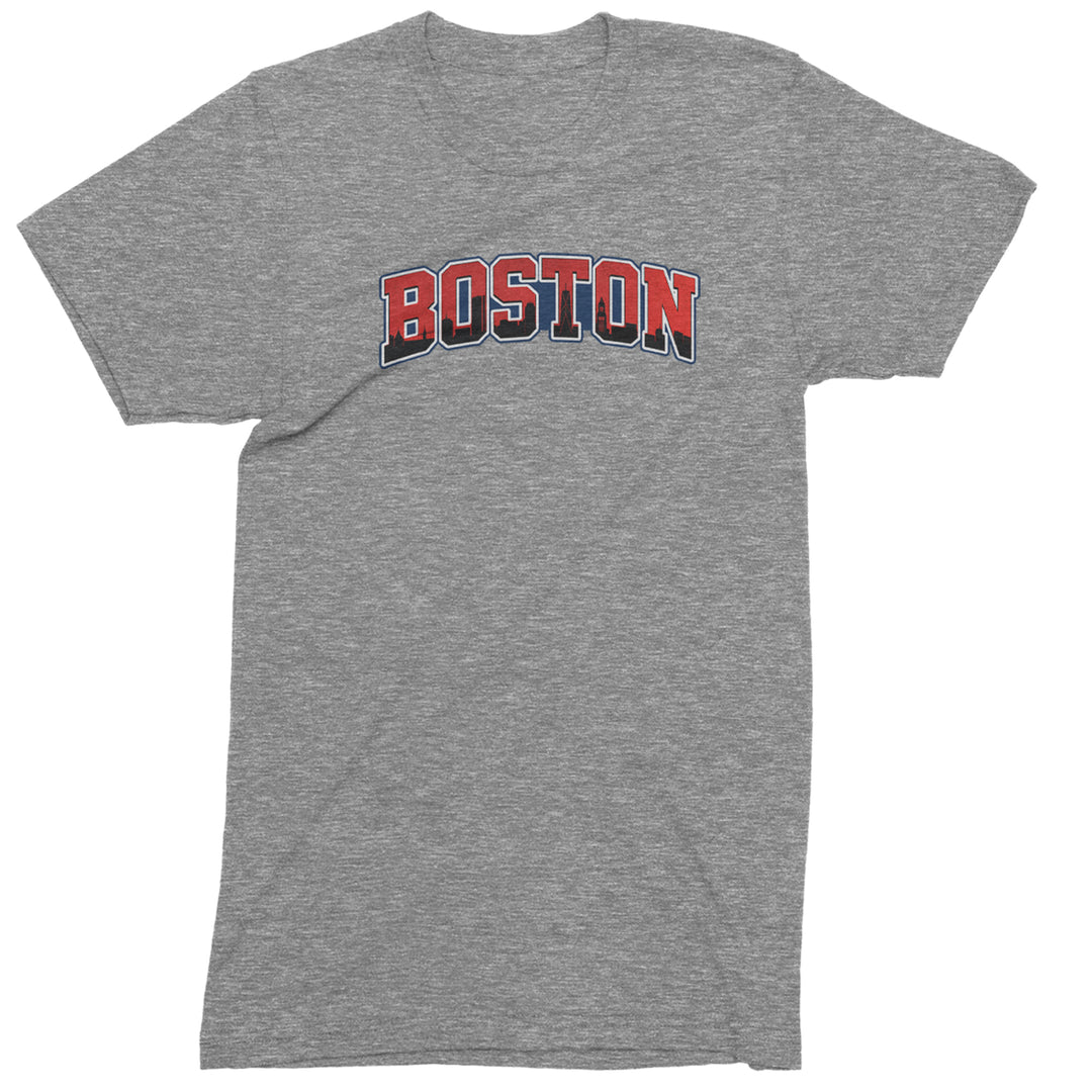 Boston City Pride Skyline Mens T-shirt Heather Grey