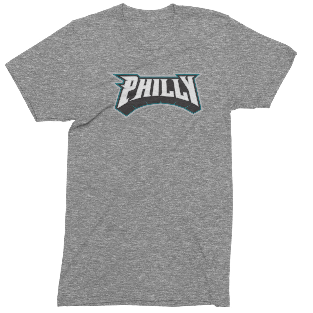 Philly Bold Block Throwback Mens T-shirt Heather Grey
