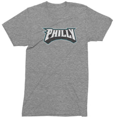 Philly Bold Block Throwback Mens T-shirt Heather Grey