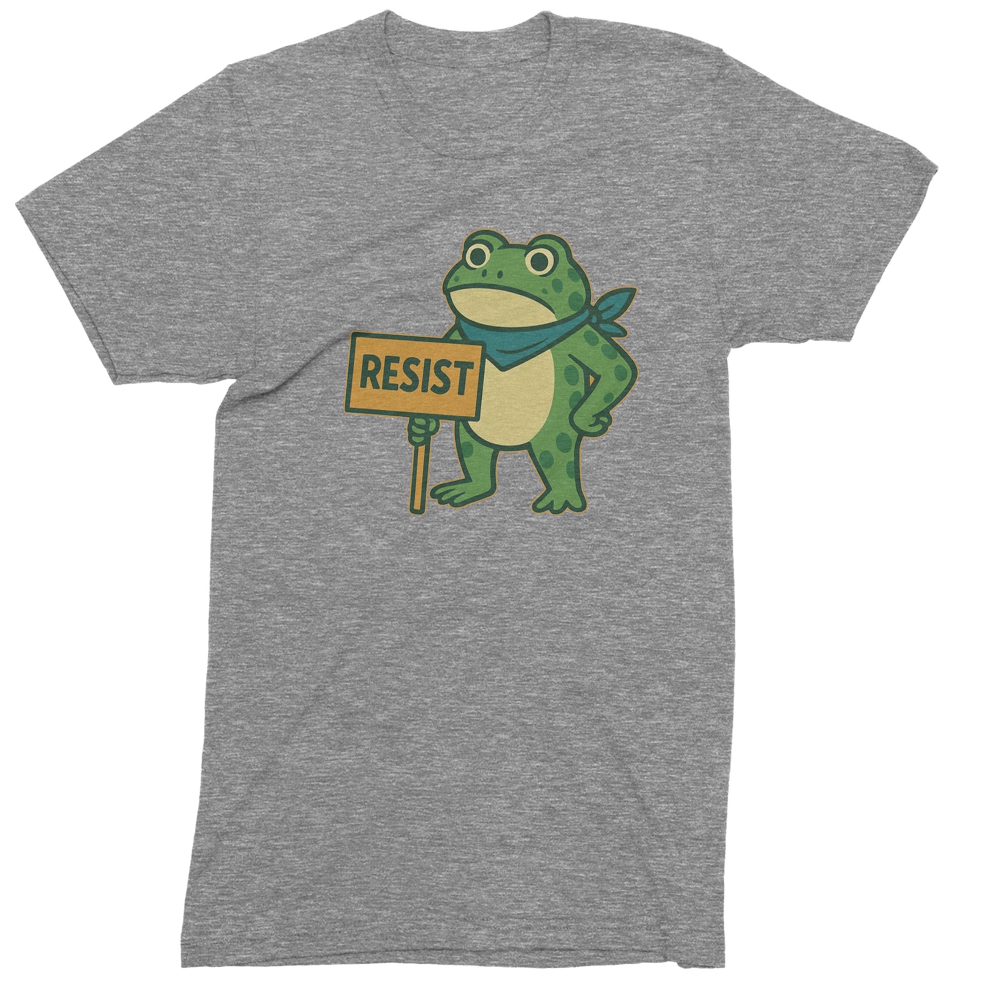 Sign Resist Meme Frog Protest Mens T-shirt Heather Grey